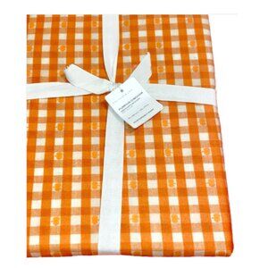 Pumpkin Gingham Pottery Barn Oilcloth Tablecloth Pottery Bar 70 in. x 108 in.